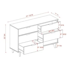 Mid-Century Modern Groove Wood 6 Drawer Dresser - Saracina Home -HOMES: Inside + Out Store GUEST 00517b78 51c3 4bd6 b25d 1b4df6d40b7d
