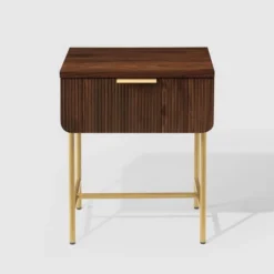 Modern Reeded 1 Drawer Side Table - Saracina Home -HOMES: Inside + Out Store GUEST 0450f360 3922 4f26 be06 6b3174d6d3e0