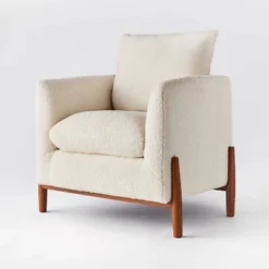 Elroy Faux Shearling Accent Chair With Wood Legs - Threshold™ Designed With Studio McGee -HOMES: Inside + Out Store GUEST 04c043ac 4db5 4a26 96a6 5859589608e8