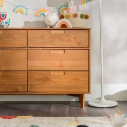 Mid-Century Modern Groove Wood 6 Drawer Dresser - Saracina Home -HOMES: Inside + Out Store GUEST 04d23956 eefc 461e adbc 47cd243dd32b