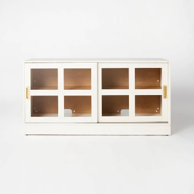 Promontory Sliding Glass TV Stand - Threshold™ Designed With Studio McGee 4 Promontory Sliding Glass TV Stand - Threshold™ Designed With Studio McGee - Image 2