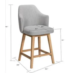 Kinston Swivel Curved Back Upholstered Counter Height Barstool - Threshold™ -HOMES: Inside + Out Store GUEST 0cf41a59 02f8 4482 a305 0046c7165fa6