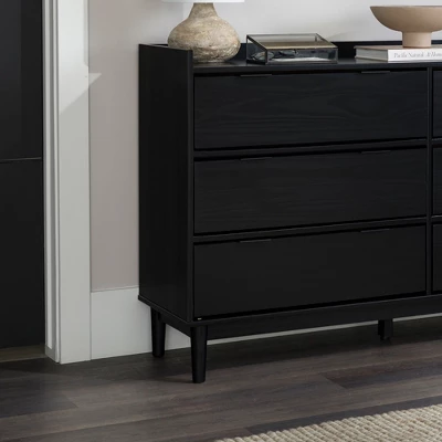 Mid-Century Modern Solid Wood 6 Drawer Double Dresser - Saracina Home 12 Mid-Century Modern Solid Wood 6 Drawer Double Dresser - Saracina Home - Image 10