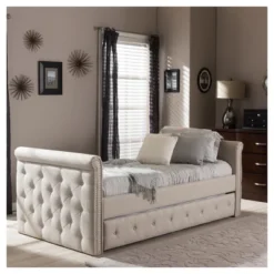 Twin Swanson Modern And Contemporary Fabric Tufted Daybed With Roll-Out Trundle Guest Bed - Baxton Studio 24 Twin Swanson Modern And Contemporary Fabric Tufted Daybed With Roll-Out Trundle Guest Bed - Baxton Studio -HOMES: Inside + Out Store GUEST 0e69de2d 0af5 4166 91e8 a952dc6bc9d4