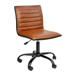 Emma And Oliver Low Back Designer Armless Ribbed Swivel Task Office Chair -HOMES: Inside + Out Store GUEST 0f1228f7 3c23 4f24 aa18 7a856a5b77b7