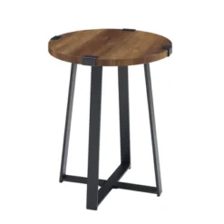 Wrightson Urban Industrial Faux Wrap Leg Round Side Table - Saracina Home -HOMES: Inside + Out Store GUEST 10a274df fdc1 4838 a26b e97de3166e26