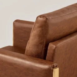 Faux Leather Upholstered Accent Arm Chair - Cognac - Hearth & Hand™ With Magnolia 13 Faux Leather Upholstered Accent Arm Chair - Cognac - Hearth & Hand™ With Magnolia -HOMES: Inside + Out Store GUEST 14dda471 3120 41fc 9a6d 67b3fa52c8d6