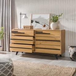 Modern 6 Drawer Double Dresser With Long Handles - Saracina Home 25 Modern 6 Drawer Double Dresser With Long Handles - Saracina Home -HOMES: Inside + Out Store GUEST 18b33b53 0bdf 442a bb37 dacdbb32549b