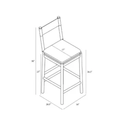 Emery Wood Counter Height Barstool With Upholstered Seat And Sling Back Natural - Threshold™ Designed With Studio McGee -HOMES: Inside + Out Store GUEST 195f58ad 8370 4b07 a2c7 caa1f841e5e6