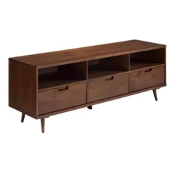 Cara 3 Drawer Mid-Century Modern 3 Drawer TV Stand For TVs Up To 80" - Saracina Home -HOMES: Inside + Out Store GUEST 1a0f755d 5887 444d b17e bc0a5160126c