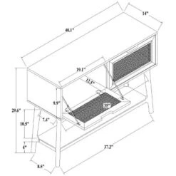 Wood & Cane Console Table With Pull-Down Drawers - Hearth & Hand™ With Magnolia 20 Wood & Cane Console Table With Pull-Down Drawers - Hearth & Hand™ With Magnolia -HOMES: Inside + Out Store GUEST 1b81a3a0 42a0 432a 9648 58b763486f6c