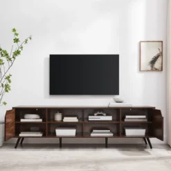 Mid-Century Modern Wide Storage TV Stand For TVs Up To 80" - Saracina Home -HOMES: Inside + Out Store GUEST 1c027cdb eb1c 4b90 af86 77fb50b19b2c