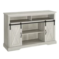 Transitional Sliding Barndoor Highboy TV Stand For TVs Up To 58" - Saracina Home -HOMES: Inside + Out Store GUEST 1e7753a0 161a 461f a869 c017e7263cc2