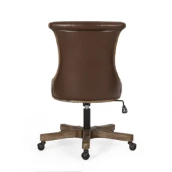 Coulee Contemporary Upholstered Roll Back Swivel Office Chair Dark Brown/Natural - Christopher Knight Home 20 Coulee Contemporary Upholstered Roll Back Swivel Office Chair Dark Brown/Natural - Christopher Knight Home -HOMES: Inside + Out Store GUEST 2221ea35 e150 49a5 a609 4bb49d3b4d24