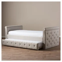Twin Swanson Modern And Contemporary Fabric Tufted Daybed With Roll-Out Trundle Guest Bed - Baxton Studio 27 Twin Swanson Modern And Contemporary Fabric Tufted Daybed With Roll-Out Trundle Guest Bed - Baxton Studio -HOMES: Inside + Out Store GUEST 232e4719 b59f 422b a319 18e2cb7d875d
