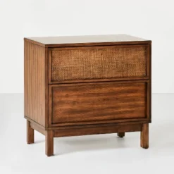 Wood & Cane Transitional Nightstand - Hearth & Hand™ With Magnolia -HOMES: Inside + Out Store GUEST 27e1b45f d228 494b a9ec 75b5bcedc7f2