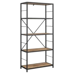 63" 4 Shelf Industrial Transitional Tall Bookshelf - Saracina Home 11 63" 4 Shelf Industrial Transitional Tall Bookshelf - Saracina Home -HOMES: Inside + Out Store GUEST 293bbdd1 bd66 4bc9 a60a cd7d2ad5ce55