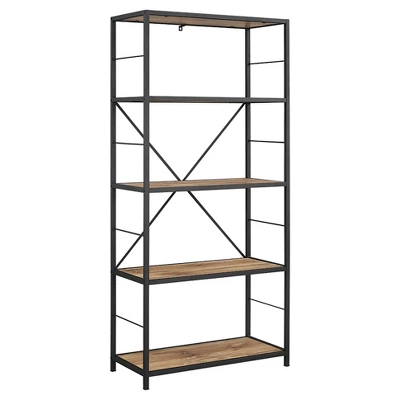 63" 4 Shelf Industrial Transitional Tall Bookshelf - Saracina Home 6 63" 4 Shelf Industrial Transitional Tall Bookshelf - Saracina Home - Image 4