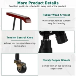 Costway Velvet Home Office Chair Swivel Adjustable Task Chair W/ Wooden Armrest -HOMES: Inside + Out Store GUEST 295110a1 e91b 43ce 9389 c004659f2d4f