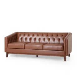 Ovando Contemporary Upholstered 3 Seater Sofa - Christopher Knight Home -HOMES: Inside + Out Store GUEST 2db0012c 979c 4793 ac63 9f8a304a7fdb