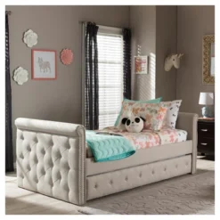 Twin Swanson Modern And Contemporary Fabric Tufted Daybed With Roll-Out Trundle Guest Bed - Baxton Studio 22 Twin Swanson Modern And Contemporary Fabric Tufted Daybed With Roll-Out Trundle Guest Bed - Baxton Studio -HOMES: Inside + Out Store GUEST 2e28e254 e987 4a12 9f27 e068e788717c