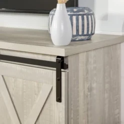 Modern Transitional Sliding Barndoor TV Stand For TVs Up To 65"- Saracina Home -HOMES: Inside + Out Store GUEST 2ed1e221 3435 4c95 a81e 6f1a77314c8f