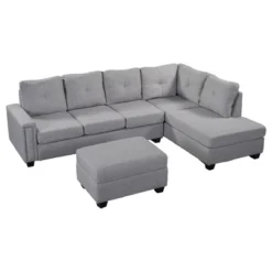 108" Reversible L-Shape Sectional Sofa Couch With Storage Ottoman-ModernLuxe -HOMES: Inside + Out Store GUEST 3035f666 1fcd 484c 8f89 77d780d2d56c