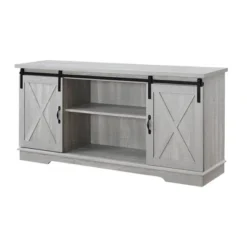 Modern Transitional Sliding Barndoor TV Stand For TVs Up To 65"- Saracina Home -HOMES: Inside + Out Store GUEST 31a34286 e5bc 4cdb 95bc c04f39622d58