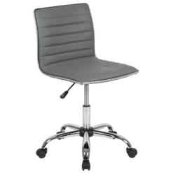 Emma And Oliver Low Back Designer Armless Ribbed Swivel Task Office Chair -HOMES: Inside + Out Store GUEST 34b755b6 b6f9 4005 adb2 3a20d34ebc77