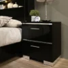 Shorehaven 2 Drawer Nightstand With USB Plug Black - MiBasics -HOMES: Inside + Out Store GUEST 38190c7c 9b61 4dcb 956d d411b66b8679