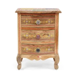 Ailey Handcrafted Boho Mango Wood 3 Drawer Nightstand Natural - Christopher Knight Home 15 Ailey Handcrafted Boho Mango Wood 3 Drawer Nightstand Natural - Christopher Knight Home -HOMES: Inside + Out Store GUEST 3924a78e 3952 49db 866c 6794bccc9300