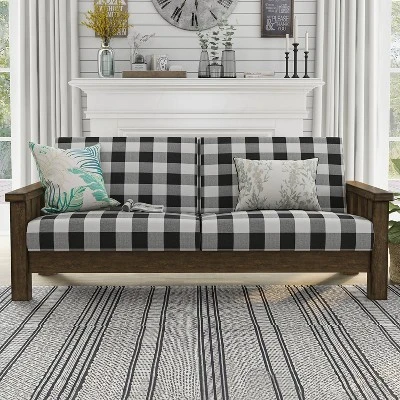 Jovie Gingham Rustic Sofa - HOMES: Inside + Out 3 Jovie Gingham Rustic Sofa - HOMES: Inside + Out
