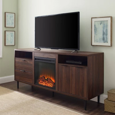 Ronan Modern Storage With Electric Fireplace TV Stand For TVs Up To 65" - Saracina Home 4 Ronan Modern Storage With Electric Fireplace TV Stand For TVs Up To 65" - Saracina Home - Image 2