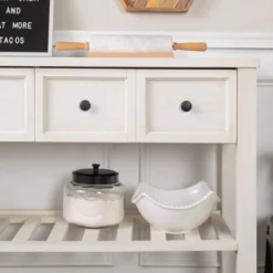 48" Farmhouse Solid Wood 2 Drawer Buffet White - Saracina Home -HOMES: Inside + Out Store GUEST 4072e9fb 834f 40c9 bb46 3cbe1815eaad