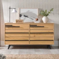 Modern 6 Drawer Double Dresser With Long Handles - Saracina Home 23 Modern 6 Drawer Double Dresser With Long Handles - Saracina Home -HOMES: Inside + Out Store GUEST 40ea124f 3b51 440a 98f7 60e8d19eb992
