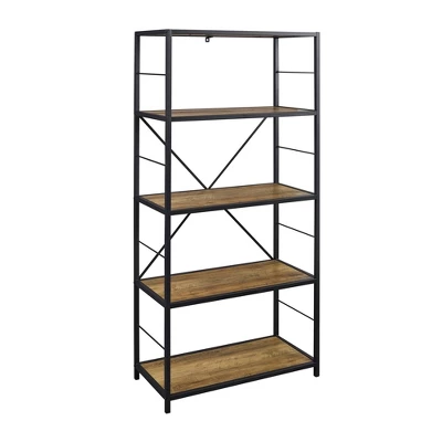 63" 4 Shelf Industrial Transitional Tall Bookshelf - Saracina Home 8 63" 4 Shelf Industrial Transitional Tall Bookshelf - Saracina Home - Image 6