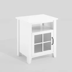 Transitional Classic Windowpane Storage Side Table - Saracina Home -HOMES: Inside + Out Store GUEST 4469cf83 cd93 4faf 9e56 10d6ff377ccb