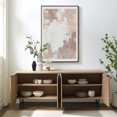 Modern 4 Door Reeded Sideboard - Saracina Home 7 Modern 4 Door Reeded Sideboard - Saracina Home - Image 5