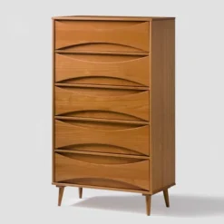 Mid-Century Modern Contoured 5 Drawer Chest Of Drawers - Saracina Home -HOMES: Inside + Out Store GUEST 4c1c83b0 0324 4ee8 ae12 19111936c63c