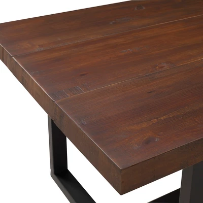 72" Modern Farmhouse Solid Wood Distressed Plank Top Dining Table - Saracina Home 5 72" Modern Farmhouse Solid Wood Distressed Plank Top Dining Table - Saracina Home - Image 3