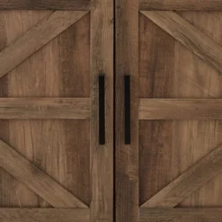 Atticus Modern Farmhouse 2 Door Corner TV Stand For TVs Up To 55" Rustic Oak - Saracina Home -HOMES: Inside + Out Store GUEST 4c8dcf3c ad69 425f 9117 f6aaa0b7bb81