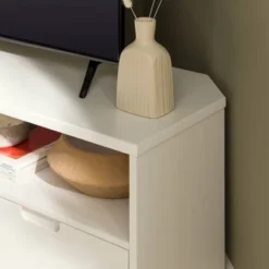 Cara Mid-Century Modern 3 Drawer Corner TV Stand For TVs Up To 58" - Saracina Home 37 Cara Mid-Century Modern 3 Drawer Corner TV Stand For TVs Up To 58" - Saracina Home -HOMES: Inside + Out Store GUEST 4d460d9d e580 44a2 a814 3c51012cc883