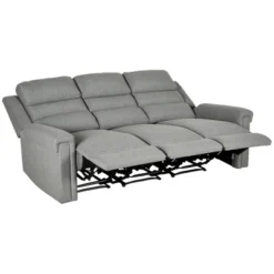 HOMCOM Recliner Sofa Couch With Easy Pull Handles And Adjustable Footrest, 3 Seater Sofa Modern Couch, Gray -HOMES: Inside + Out Store GUEST 4e524981 c02c 4ca4 b112 cfc002a69fca