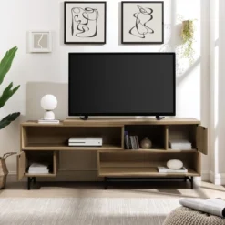 Modern Reeded Door Extendable TV Stand For TVs Up To 50" - Saracina Home -HOMES: Inside + Out Store GUEST 4ec78b70 4c65 40cb ac6e 350b0e995cb0