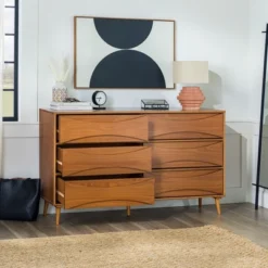 Mid-Century Modern Contoured 6 Drawer Dresser - Saracina Home 27 Mid-Century Modern Contoured 6 Drawer Dresser - Saracina Home -HOMES: Inside + Out Store GUEST 4f9f1d1c 1d30 433d abee ec047232182c