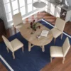 5 PCS Round Wood Extendable Dining Table Set With 4 Upholstered Dining Chairs-ModernLuxe -HOMES: Inside + Out Store GUEST 50344921 a20e 458b 96dc 704135e00643