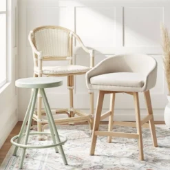 Parksley Rattan And Woven Counter Height Barstool White - Threshold™ -HOMES: Inside + Out Store GUEST 51f30ece 4c8b 4fcf 8461 e948b9e3ffda