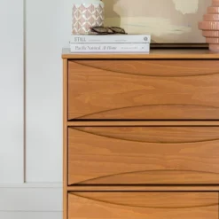 Mid-Century Modern Contoured 5 Drawer Chest Of Drawers - Saracina Home -HOMES: Inside + Out Store GUEST 52450d7c 149b 4658 bbc3 0638d4783538