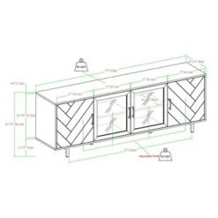 Vik Modern Boho 4 Door Herringbone TV Stand For TVs Up To 80" - Saracina Home -HOMES: Inside + Out Store GUEST 52b388c7 9de8 439f b345 685161ddaa8a