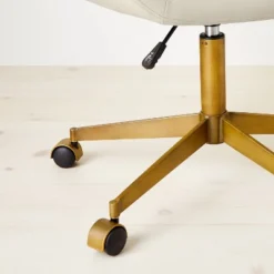 Mahonia Faux Leather Office Chair Cream/Aged Brass - Opalhouse™ Designed With Jungalow™ -HOMES: Inside + Out Store GUEST 54b73936 5a21 4274 b154 b09db58cca94